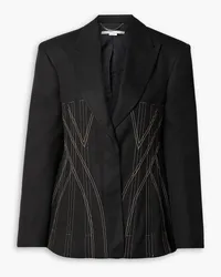 Stella McCartney Topstitched grain de poudre blazer - Black Black