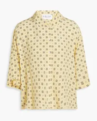 Claudie Pierlot Printed crepe de chine shirt - Yellow Yellow