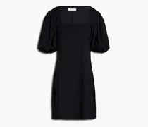 Nina gathered organic cotton-blend jersey mini dress - Black