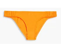 Ruched low-rise bikini briefs - Orange
