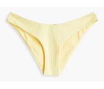 Ribbed low-rise bikini briefs - Yellow
