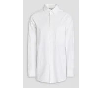 Tiered point d'esprit and cotton-blend shirt - White