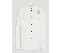 Appliquéd cotton-corduroy shirt - White
