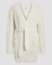 Iris & Ink Gemma oversized cable-knit wool cardigan - White White