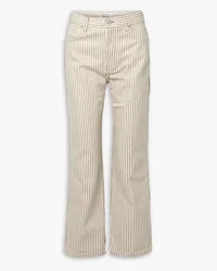 Reformation Cowboy striped high-rise straight-leg jeans - Neutral Neutral