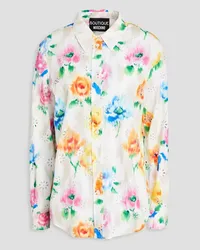 Moschino Floral-print broderie anglaise cotton shirt - White White