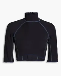 Jacquemus Tuba cropped jersey turtleneck top - Blue Blue