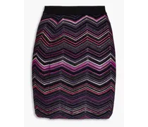 Brushed wool-blend mini skirt - Black