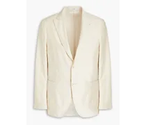 Wool and silk-blend crepe blazer - Neutral