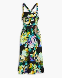 NICHOLAS Carmellia floral-print linen midi dress - Green Green