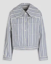 Claudie Pierlot Striped cotton-gabardine jacket - White White