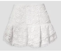 Moe crocheted cotton mini skirt - White