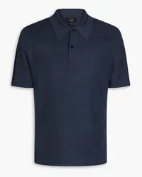 Dunhill Mulberry silk-jacquard polo shirt - Blue Blue