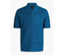 Mulberry silk-jacquard polo shirt - Blue