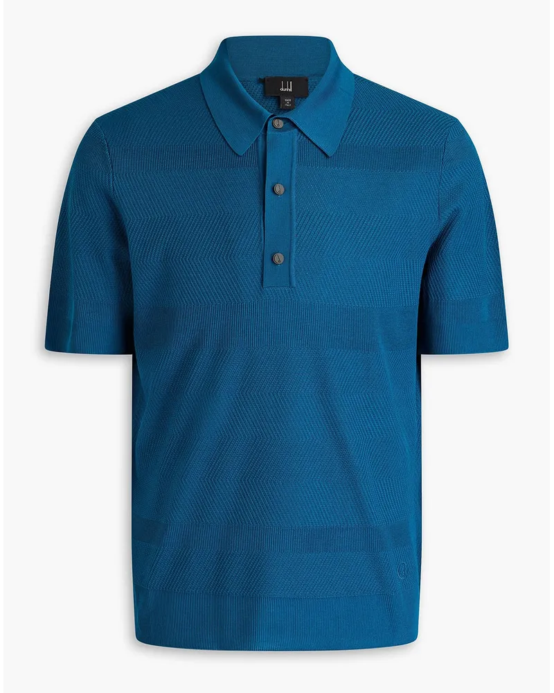 Dunhill Mulberry silk-jacquard polo shirt - Blue Blue