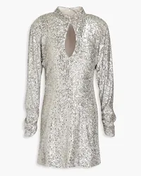 Ronny Kobo Lauper cutout sequined mesh mini dress - Metallic Metallic