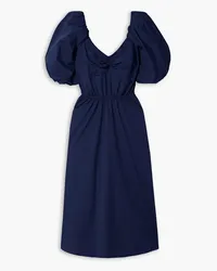 Jason Wu Gathered cotton-blend midi dress - Blue Blue