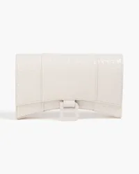 Balenciaga Hourglass croc-effect leather wallet - White White