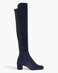 Stuart Weitzman City suede and neoprene over-the-knee boots - Blue Blue