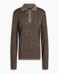 TOD'S Silk and cotton-blend polo sweater - Brown Brown