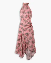 Veronica Beard Leia floral-print silk halterneck midi dress - Pink Pink