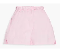 Cotton-blend stretch-poplin shorts - Pink