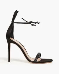 Gianvito Rossi Satin and leather sandals - Black Black