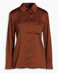 Maje Printed satin shirt - Brown Brown