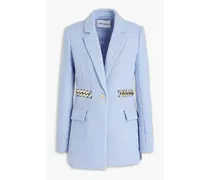 Carine chain-embellished tweed blazer - Blue