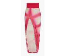 Printed stretch-cupro maxi skirt - Pink