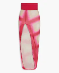 Rick Owens Printed stretch-cupro maxi skirt - Pink Pink