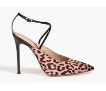 Gianvito Rossi Astley leopard-print calf hair pumps - Pink Pink