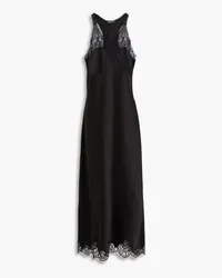 Balenciaga Lace-trimmed satin midi dress - Black Black