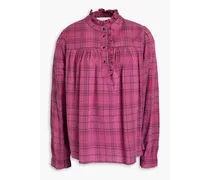 Fatsy checked cotton blouse - Purple