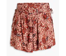 Zev floral-print cotton-blend shorts - Brown