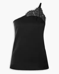 J.W.Anderson One-shoulder lace-trimmed satin camisole - Black Black