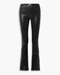 L'Agence Selma coated high-rise flared jeans - Black Black