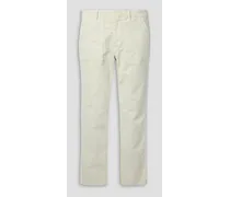 Jenna cropped cotton-blend corduroy slim-leg pants - White