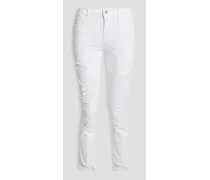 Le High cropped distressed high-rise skinny jeans - White