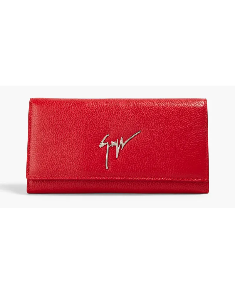 Giuseppe Zanotti Pebbled-leather wallet - Red Red