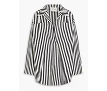 James striped cotton-poplin shirt - Black