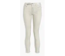 Cate metallic coated mid-rise skinny jeans - White