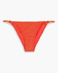 Heidi Klein Metallic low-rise bikini briefs - Red Red