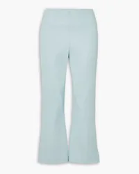 SPRWMN Cropped leather flared leggings - Blue Blue