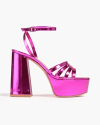 Gianvito Rossi Mirrored-leather platform sandals - Pink Pink