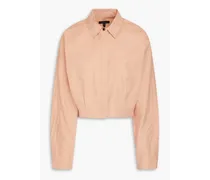 Morgan pleated cotton-poplin shirt - Pink