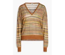 Crochet-knit sweater - Yellow