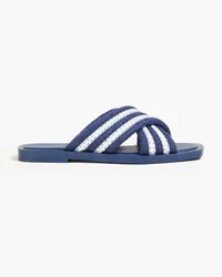 Emporio Armani Striped woven slides - Blue Blue