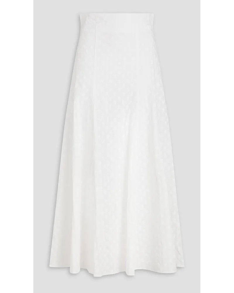 Philosophy Di Lorenzo Serafini Floral-print cotton midi skirt - White White