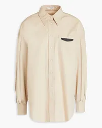 Brunello Cucinelli Bead-embellished cotton-poplin shirt - Neutral Neutral